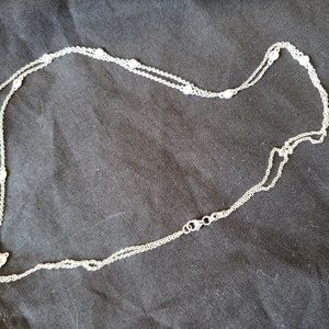 Diamond and 14k white gold, double strand